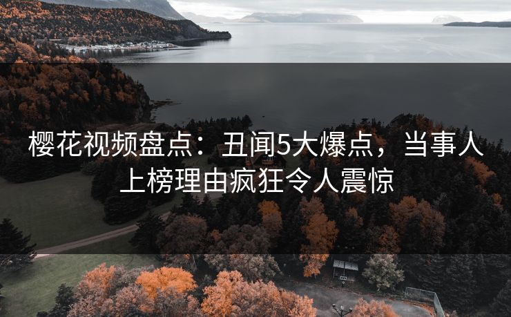 樱花视频盘点:丑闻5大爆点,当事人上榜理由疯狂令人震惊 樱花视频盘点:丑闻5大爆点,当事人上榜理由疯狂令人震惊