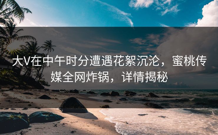 大V在中午时分遭遇花絮沉沦，蜜桃传媒全网炸锅，详情揭秘