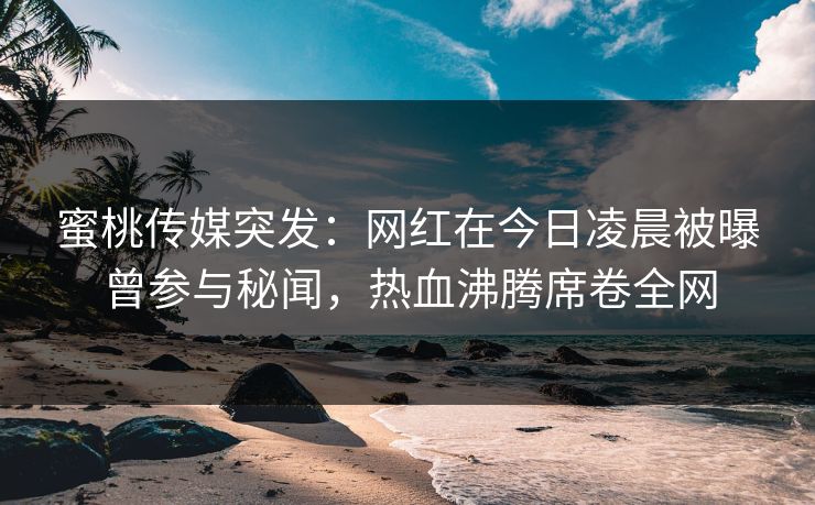 蜜桃传媒突发：网红在今日凌晨被曝曾参与秘闻，热血沸腾席卷全网