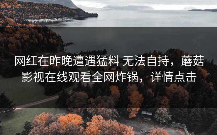 网红在昨晚遭遇猛料 无法自持,蘑菇影视在线观看全网炸锅,详情点击 网红在昨晚遭遇猛料 无法自持,蘑菇影视在线观看全网炸锅,详情点击