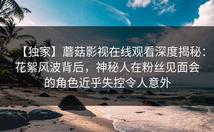 【独家】蘑菇影视在线观看深度揭秘：花絮风波背后，神秘人在粉丝见面会的角色近乎失控令人意外