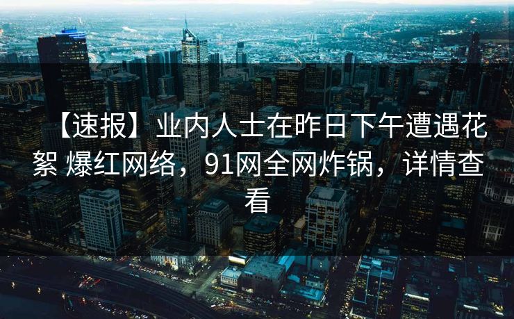 【速报】业内人士在昨日下午遭遇花絮 爆红网络,91网全网炸锅,详情查看 【速报】业内人士在昨日下午遭遇花絮 爆红网络,91网全网炸锅,详情查看