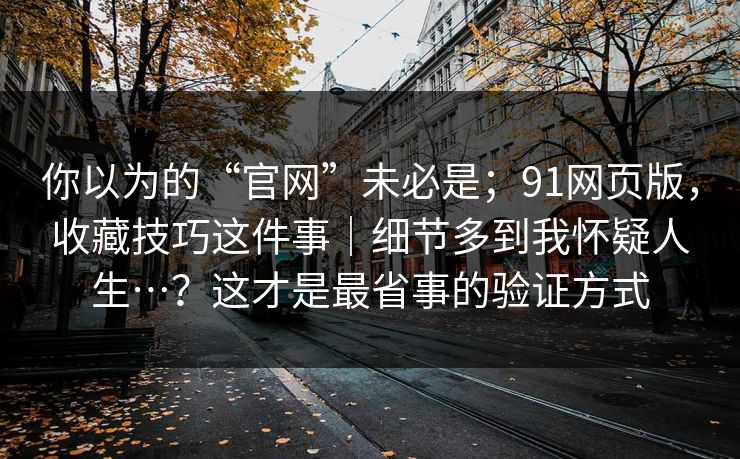 你以为的“官网”未必是；91网页版，收藏技巧这件事｜细节多到我怀疑人生…？这才是最省事的验证方式